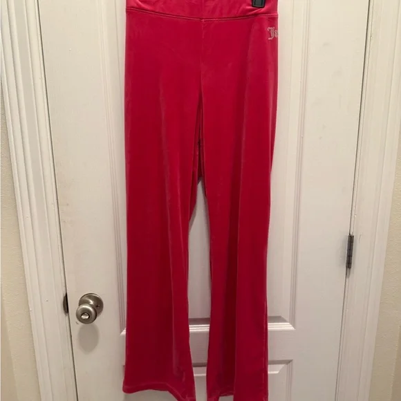 Juicy Couture hot pink Velour Set. XL top and L bottoms - Picture 2 of 3